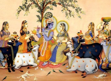 Radha Krishna 37 Hindoo Ölgemälde